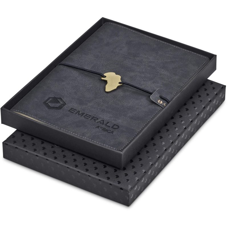 CHARCOAL Andy Cartwright Afrique Cowskine A5 Soft Cover Notebook