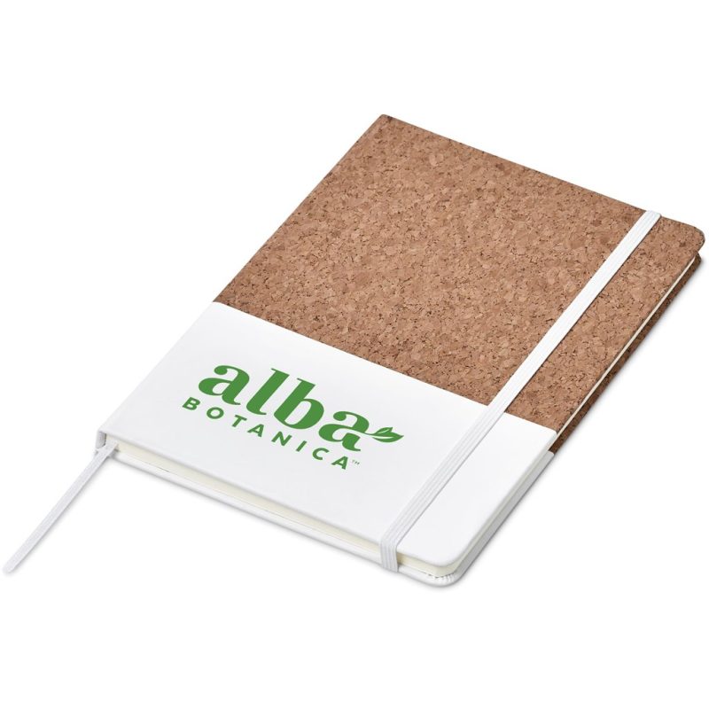 SOLID WHITE Okiyo Denki Cork A5 Hard Cover Notebook