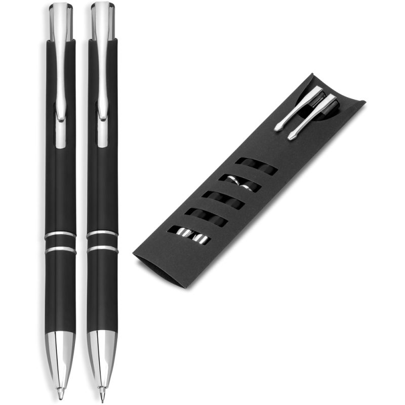BLACK Electra Ball Pen & Pencil Set