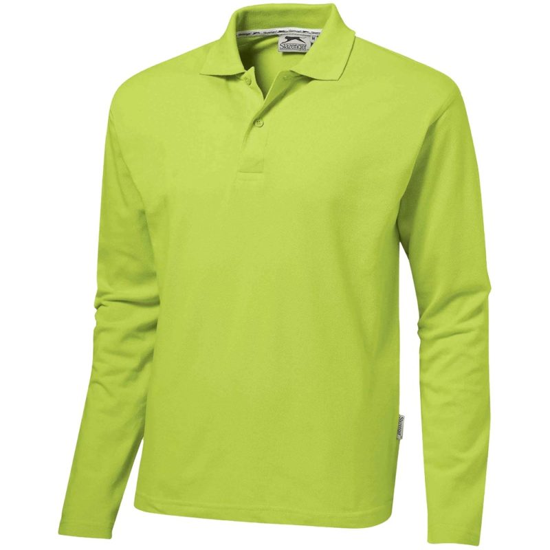 LIME Mens Long Sleeve Zenith Golf Shirt - Lime
