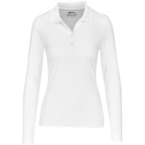 WHITE Ladies Long Sleeve Zenith Golf Shirt - White