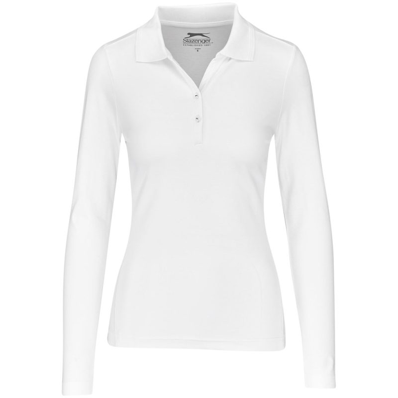 SLAZ-3201-W_1024X1024 WHITE Ladies Long Sleeve Zenith Golf Shirt - White