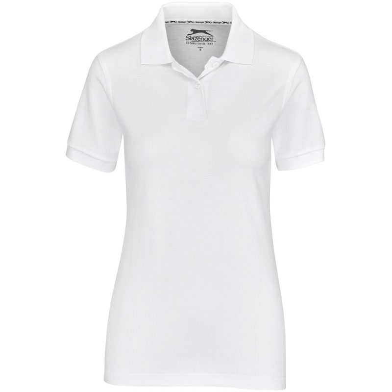 WHITE Ladies Crest Golf Shirt