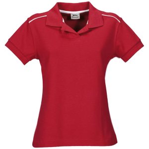 RED Ladies Backhand Golf Shirt - Red