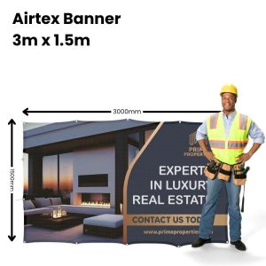 Sublimated Airtex Fabric Fence Banner 3 m x 1.5m