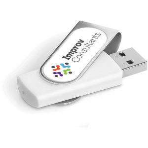 SOLID WHITE Axis Dome Flash Drive - 8GB