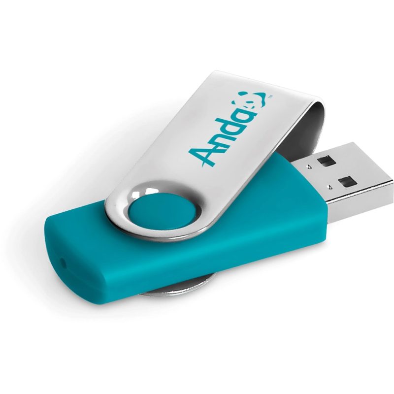 TURQUOISE Axis Glint Flash Drive - 8GB - Turquoise