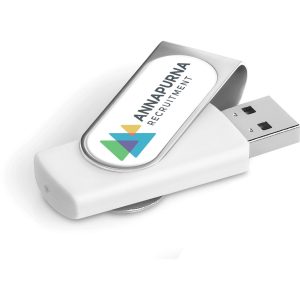 SOLID WHITE Axis Dome Flash Drive - 16GB