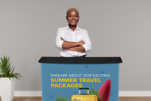 promotional counters and kiosks