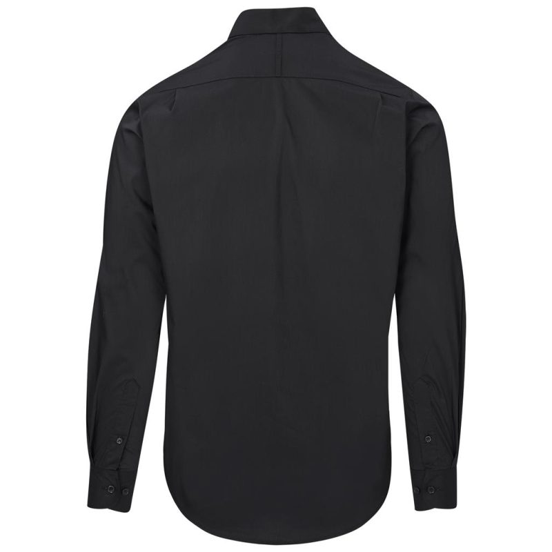 black Mens Long Sleeve Sheffield Stretch Shirt