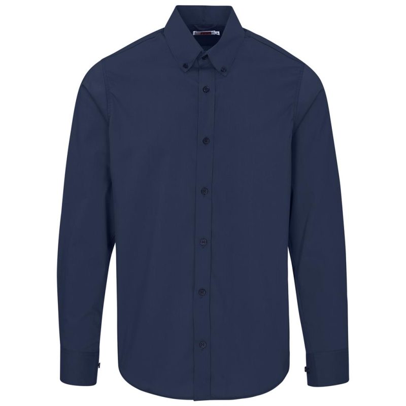 navy Mens Long Sleeve Sheffield Stretch Shirt