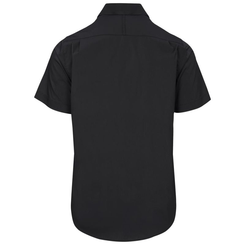 black Mens Short Sleeve Sheffield Stretch Shirt