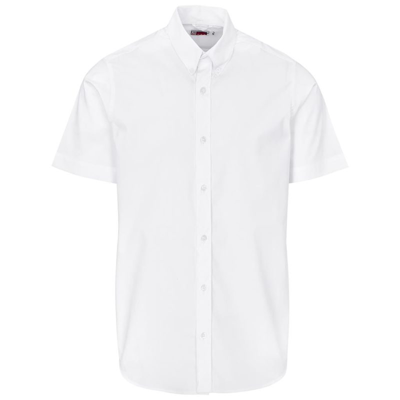 white Mens Short Sleeve Sheffield Stretch Shirt
