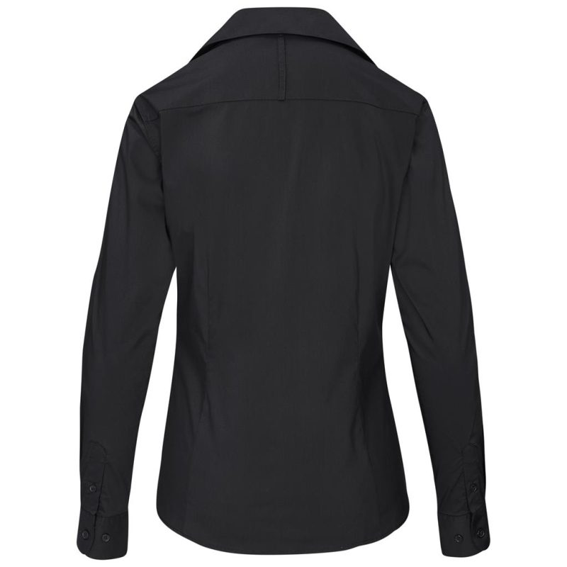 black Ladies Long Sleeve Sheffield Stretch Shirt
