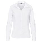 white Ladies Long Sleeve Sheffield Stretch Shirt
