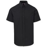 black Mens Short Sleeve Cotton Twill Moderna Shirt