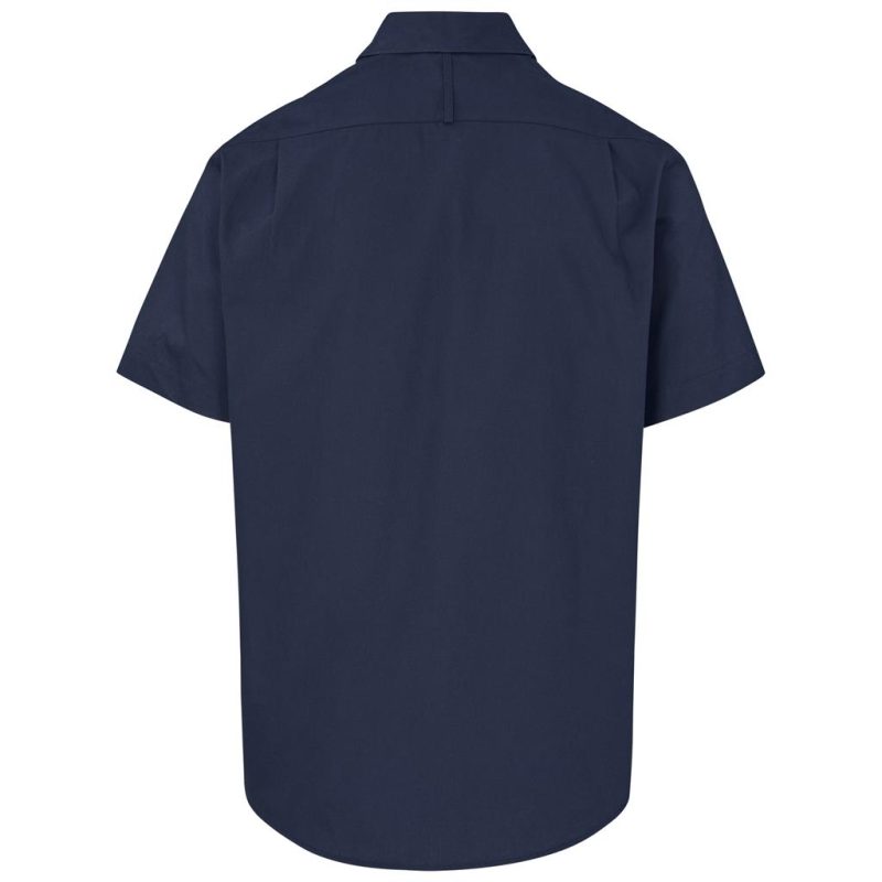 navy Mens Short Sleeve Cotton Twill Moderna Shirt