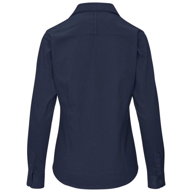 navy Ladies Long Sleeve Cotton Twill Moderna Shirt