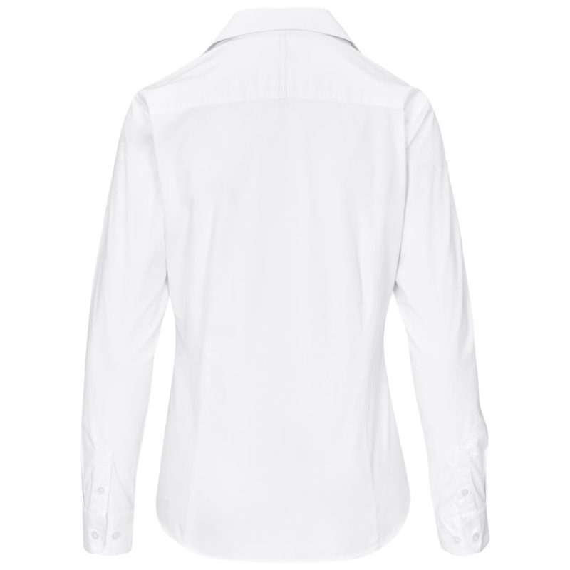 white Ladies Long Sleeve Cotton Twill Moderna Shirt