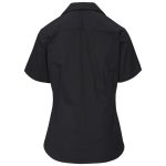 black Ladies Short Sleeve Cotton Twill Moderna Shirt