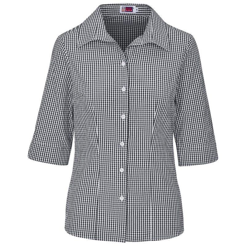 black Ladies 3/4 Sleeve Ashford Shirt