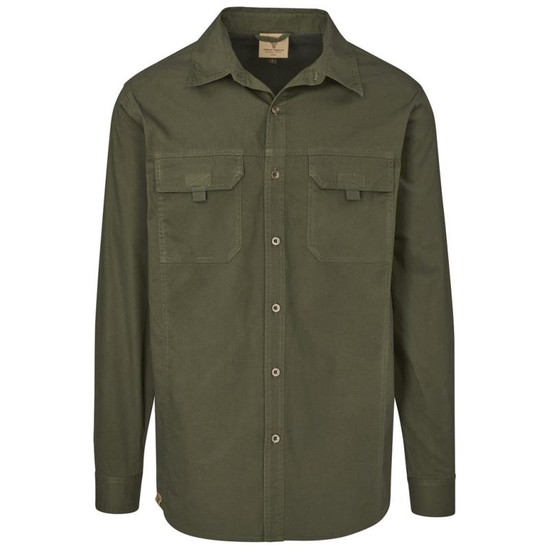 olive Mens Long Sleeve Mawenzi Twill Shirt