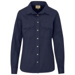 navy Ladies Long Sleeve Mawenzi Twill Shirt