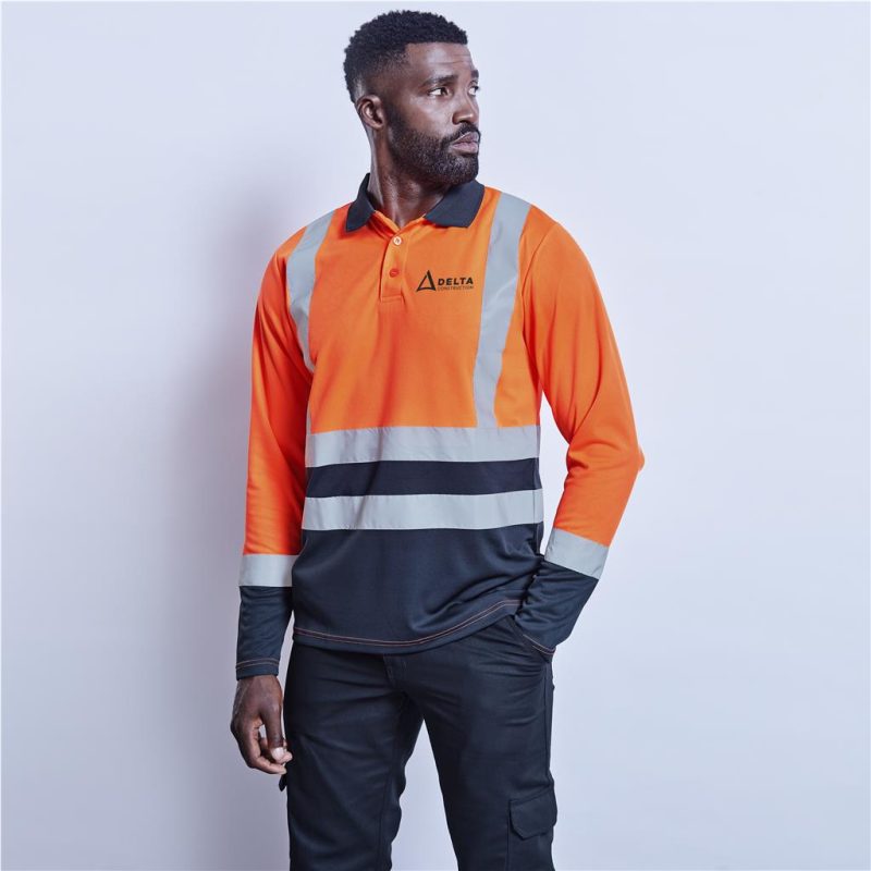 Long Sleeve Surveyor Two-Tone Hi-Viz Golf Shirt Long Sleeve Surveyor Two-Tone Hi-Viz Golf Shirt