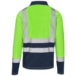 Lime Long Sleeve Surveyor Two-Tone Hi-Viz Golf Shirt