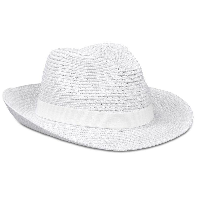white Bruno Fedora Hat