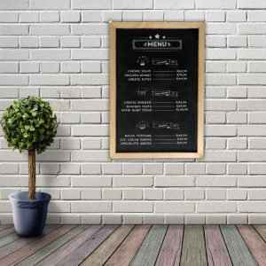 Wall mounted Menu chalkboard