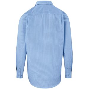 Mens Long Sleeve Micro Check Shirt - Light Blue additionalClearanceImage