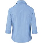 Ladies 3/4 Sleeve Micro Check Shirt - Light Blue additionalClearanceImage