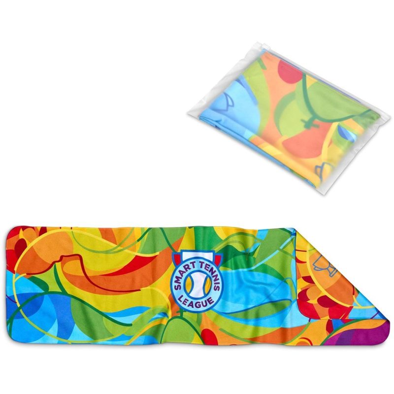 Pre-Printed Sample Hoppla Relay Sports Towel - Double-Sided Branding Pre-Printed Sample Hoppla Relay Sports Towel - Double-Sided Branding