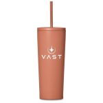 Burnt Orange Kooshty Concorde Stainless Steel & Plastic Double-Wall Tumbler & Straw - 720ml