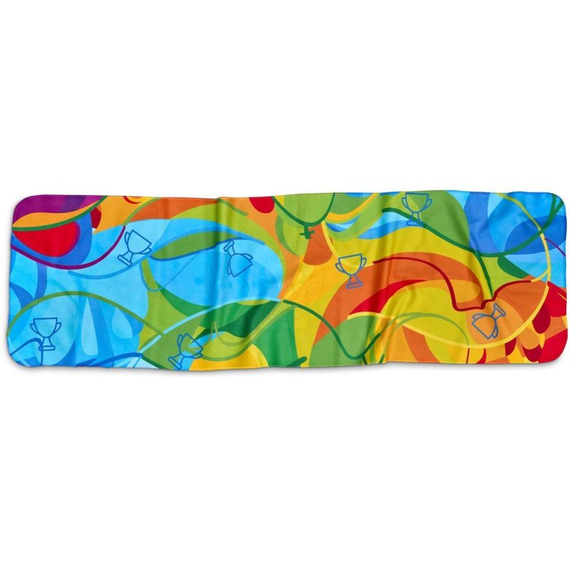 Pre-Printed Sample Hoppla Relay Sports Towel - Double-Sided Branding additionalImagesWithLogos