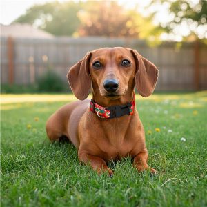 Pre-Production Sample Hoppla Rambo Polyester Dog Collar lifestyleImagesWithLogos