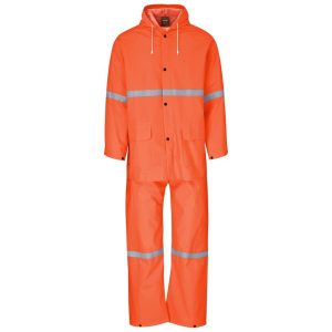 Orange Light Duty Tornado  Hi-Viz Reflective  Rubberised Rainsuit - Orange