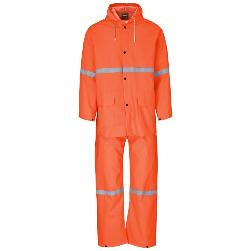 Orange Light Duty Tornado  Hi-Viz Reflective  Rubberised Rainsuit - Orange