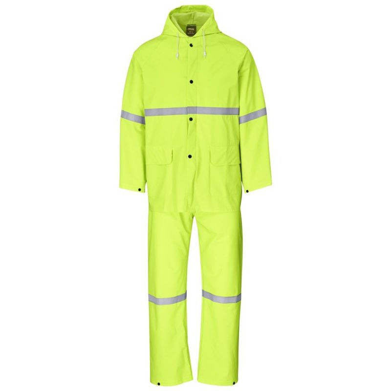 Yellow Light Duty Tornado  Hi-Viz Reflective  Rubberised Rainsuit - Yellow