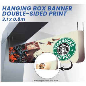 HANGING BOX BANNER DOUBLE-SIDED PRINT 3.1 x 0.8m