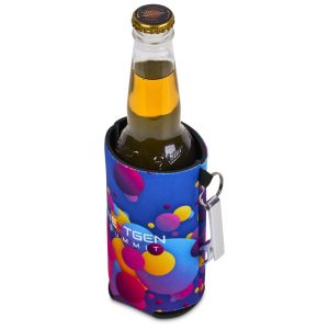 Pre-Printed Sample Hoppla Freezo Neoprene Stubby Cooler With Bottle Opener